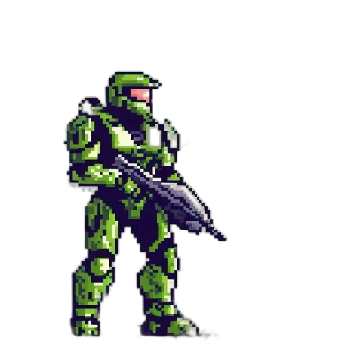 robot, weapon, pixel art, concept art transparent PNG cut-out
