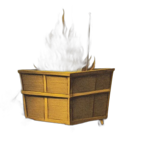 furniture, crown, jacket, 3d render, photorealistic, concept art, fire, golden transparent PNG cut-out