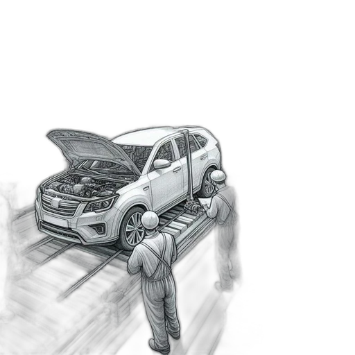 car, robot, weapon, jacket, concept art, pencil sketch, photorealistic, 3d render transparent PNG cut-out