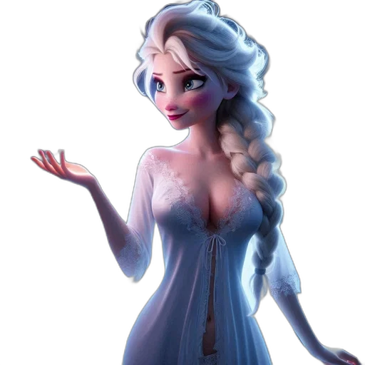 dress, concept art, fantasy art, 3d render, cartoon, snow, blue, female transparent PNG cut-out
