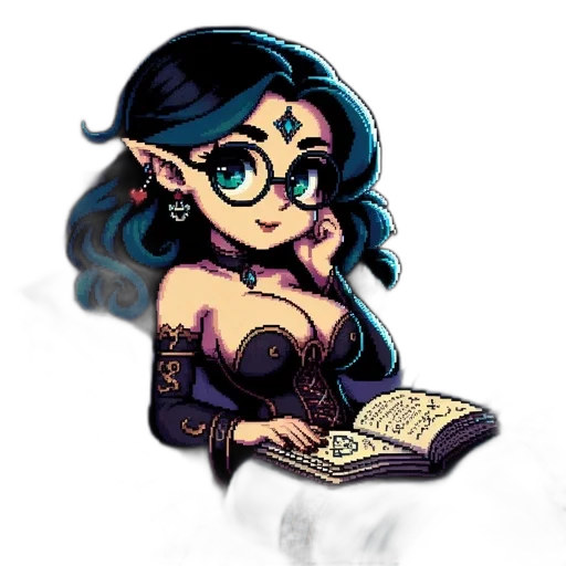 jewelry, fantasy art, comic book art, cartoon, pixel art, dark, character, teal transparent PNG cut-out