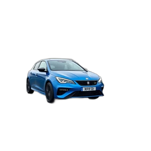 car, 3d render, blue, hatchback, driving, race, track, building transparent PNG cut-out