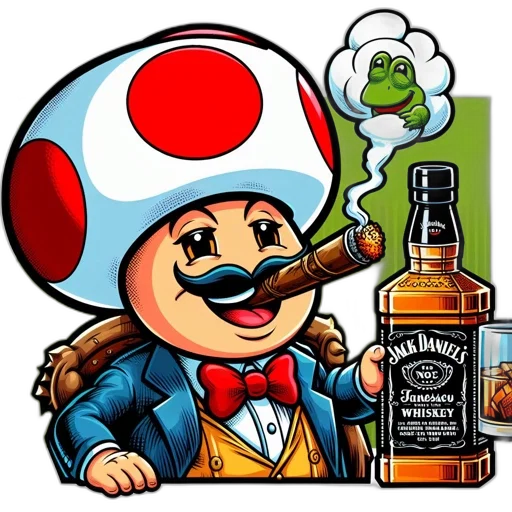 bottle, hat, pixel art, concept art, comic book art, cartoon, anthropomorphic, toad transparent PNG cut-out