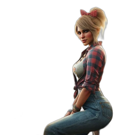 jacket, weapon, concept art, 3d render, pixel art, photorealistic, young, woman transparent PNG cut-out