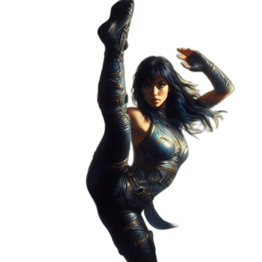 concept art, comic book art, fantasy art, pixel art, outer space, powerful, armored, woman transparent PNG cut-out