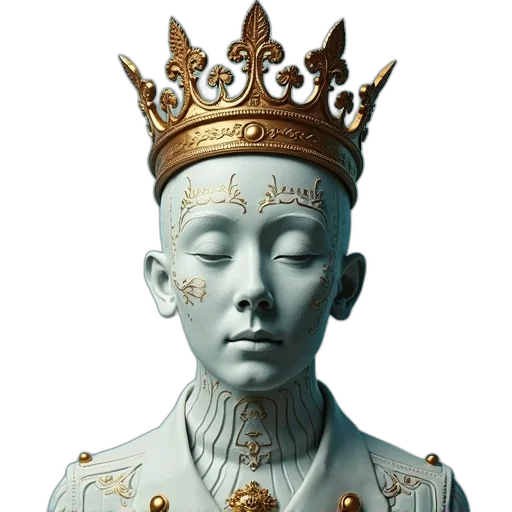 crown, face, jewelry, mask, photorealistic, 3d render, concept art, oil painting transparent PNG cut-out