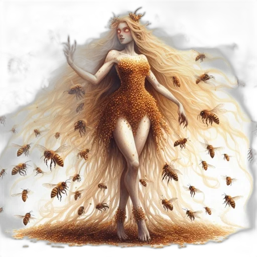 dress, hair, creature, animal, concept art, fantasy art, 3d render, photorealistic transparent PNG cut-out