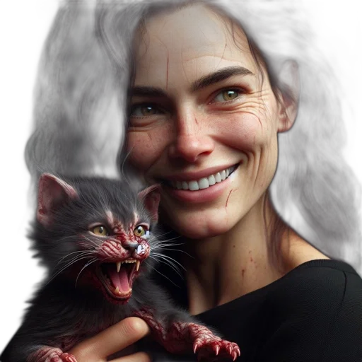 creature, animal, face, photorealistic, fantasy art, concept art, oil painting, woman transparent PNG cut-out