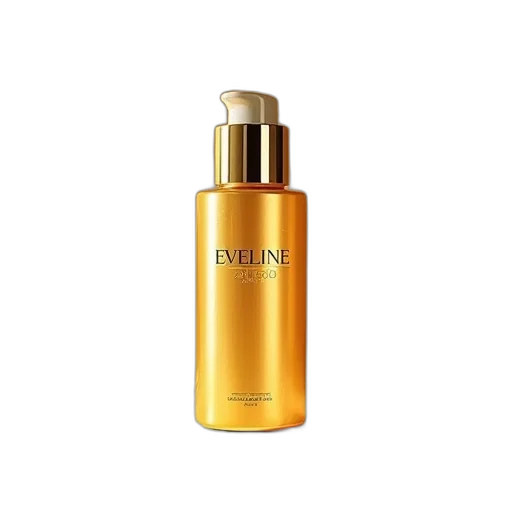 bottle, eveline, gold, facial, lotion transparent PNG cut-out