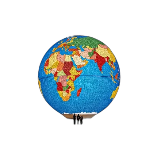 umbrella, staff, 3d render, large, illuminated, globe, colorful, mosaic transparent PNG cut-out