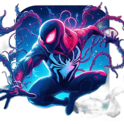 creature, concept art, comic book art, fantasy art, pixel art, miles, morales, spider-man transparent PNG cut-out
