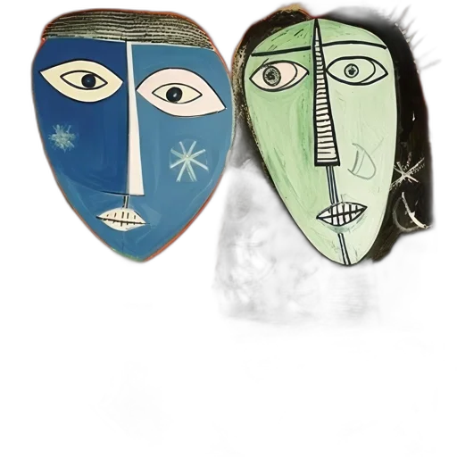 mask, jewelry, face, photorealistic, concept art, cartoon, fantasy art, two transparent PNG cut-out