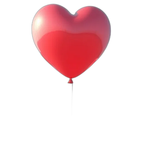 3d render, photorealistic, red, balloon, display transparent PNG cut-out