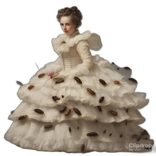 dress, crown, creature, animal, 3d render, photorealistic, concept art, oil painting transparent PNG cut-out