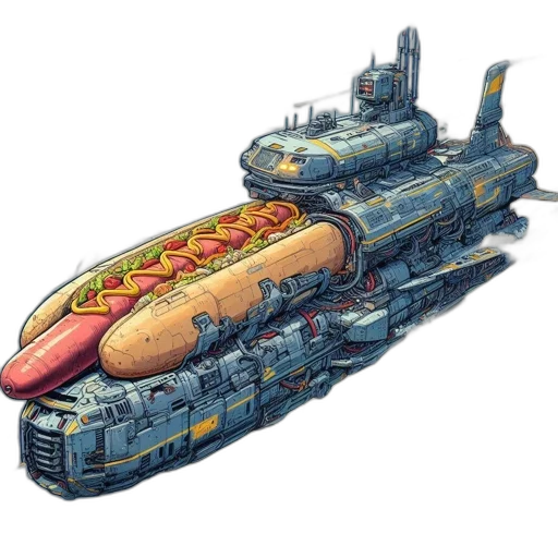 weapon, food, animal, robot, concept art, pixel art, cyberpunk, watercolor transparent PNG cut-out