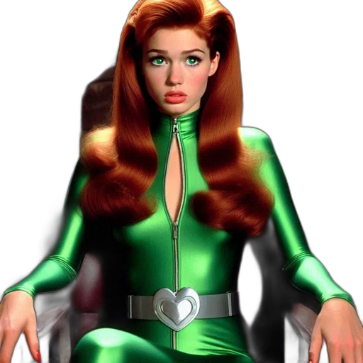 hair, comic book art, concept art, cartoon, fantasy art, green, woman, red transparent PNG cut-out