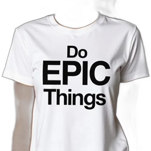 3d render, person, wearing, white, t-shirt, phrase, epic, things transparent PNG cut-out