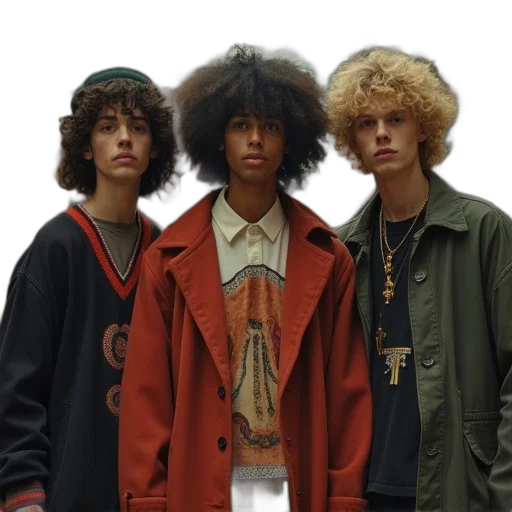 jacket, hair, earth tones, creators, charlie, his, posse transparent PNG cut-out