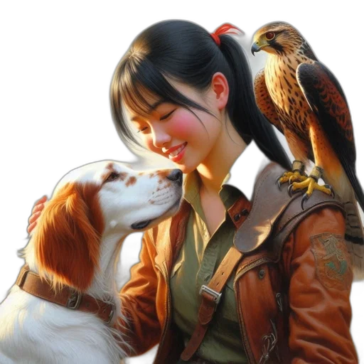 animal, staff, creature, jacket, photorealistic, oil painting, fantasy art, concept art transparent PNG cut-out