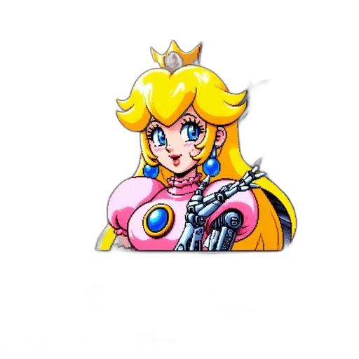 crown, weapon, dress, staff, pixel art, vaporwave, concept art, 3d render transparent PNG cut-out