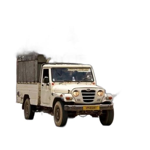 car, photorealistic, 3d render, white, truck, people, sitting, top transparent PNG cut-out