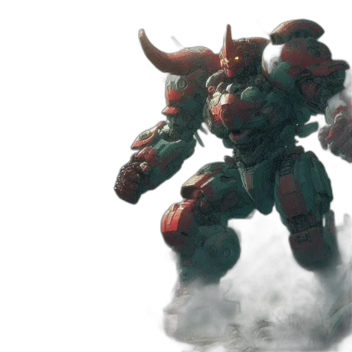 robot, weapon, concept art, 3d render, fantasy art, photorealistic, red, dense transparent PNG cut-out
