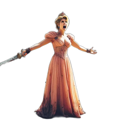 staff, dress, sword, weapon, concept art, fantasy art, 3d render, photorealistic transparent PNG cut-out