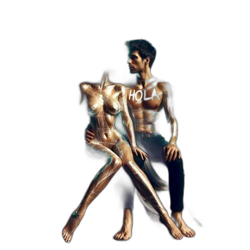 concept art, photorealistic, 3d render, male, female, figure, having, wings transparent PNG cut-out