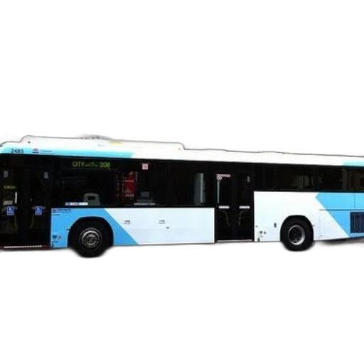 staff, 3d render, concept art, photorealistic, modern, city, bus, blue transparent PNG cut-out