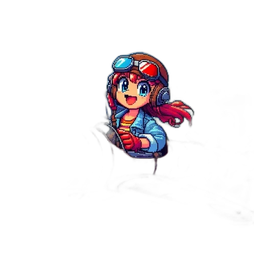 dress, weapon, creature, staff, pixel art, concept art, anime, fantasy art transparent PNG cut-out
