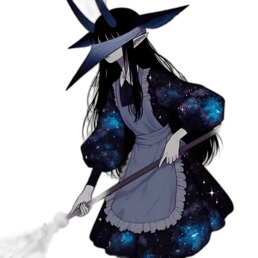 staff, dress, hat, mask, concept art, fantasy art, pixel art, anime transparent PNG cut-out