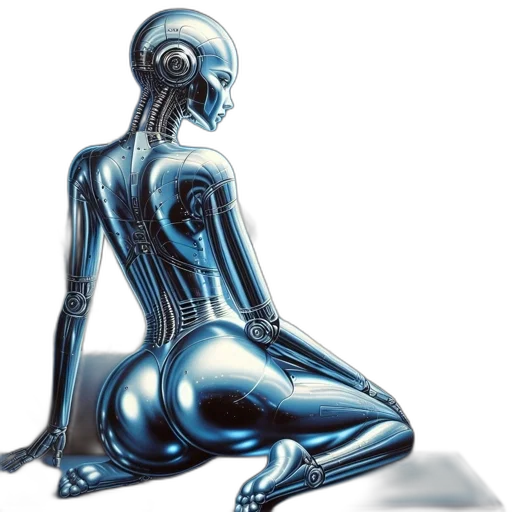 robot, dress, creature, concept art, cyberpunk, fantasy art, comic book art, outer space transparent PNG cut-out