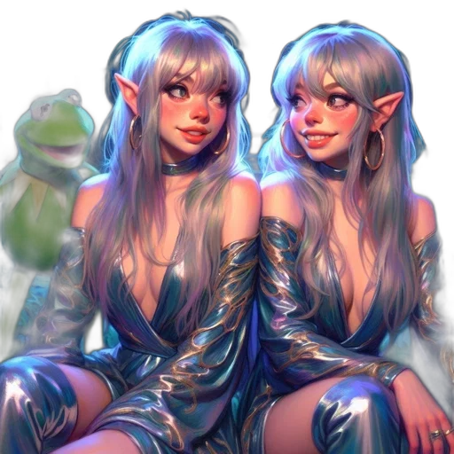 dress, creature, dragon, fantasy art, concept art, 3d render, anime, neon lights transparent PNG cut-out