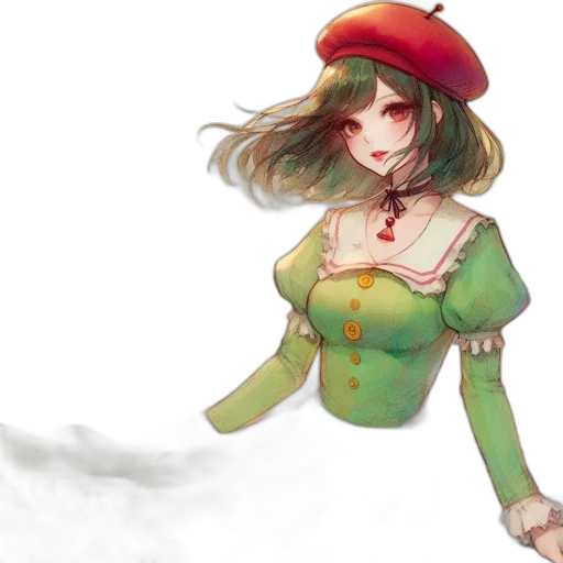 hat, staff, dress, crown, fantasy art, concept art, pixel art, watercolor transparent PNG cut-out