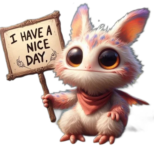 staff, animal, fantasy art, 3d render, cartoon, watercolor, whimsical, colorful transparent PNG cut-out