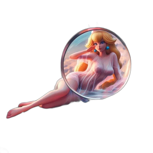 umbrella, dress, creature, concept art, 3d render, fantasy art, photorealistic, underwater transparent PNG cut-out