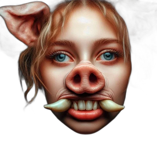 face, mask, animal, creature, photorealistic, concept art, 3d render, fantasy art transparent PNG cut-out