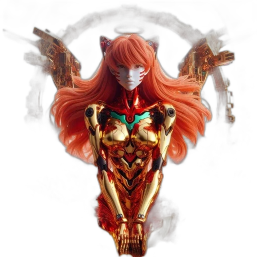 mask, weapon, fantasy art, concept art, comic book art, anime, red, woman transparent PNG cut-out