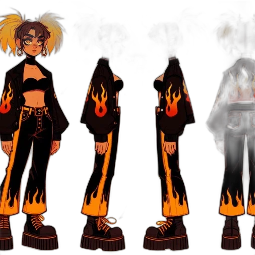 concept art, fantasy art, 3d render, comic book art, fire, dark, golden, earth tones transparent PNG cut-out