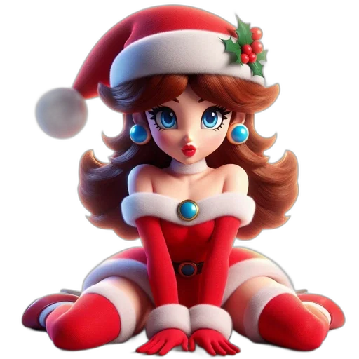 3d render, concept art, photorealistic, cartoon, animated, christmas-themed, character, dressed transparent PNG cut-out