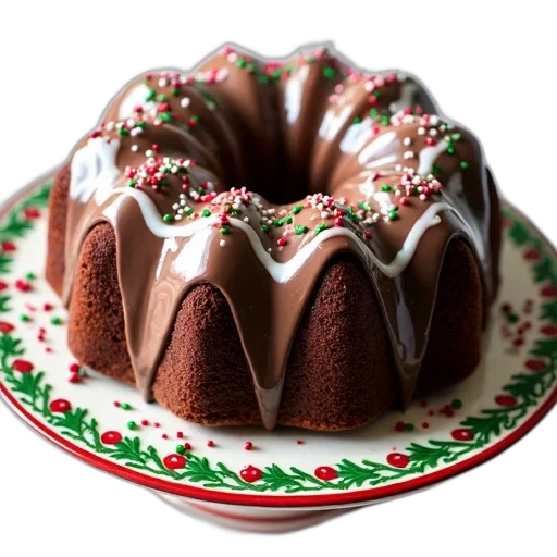 food, crown, hat, photorealistic, christmas, bundt, cake, chocolate transparent PNG cut-out