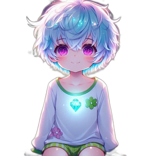 creature, flower, robot, dress, anime, pixel art, vaporwave, watercolor transparent PNG cut-out