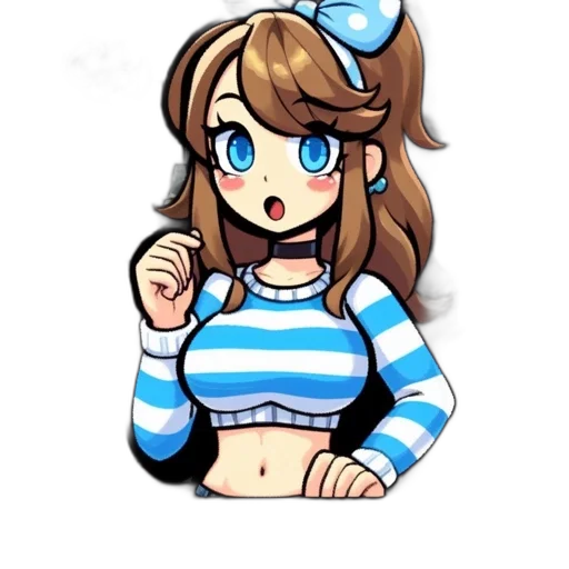 staff, dress, hat, robot, pixel art, anime, cartoon, concept art transparent PNG cut-out