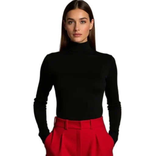 dress, jacket, staff, red, dark, monochrome, woman, wearing transparent PNG cut-out