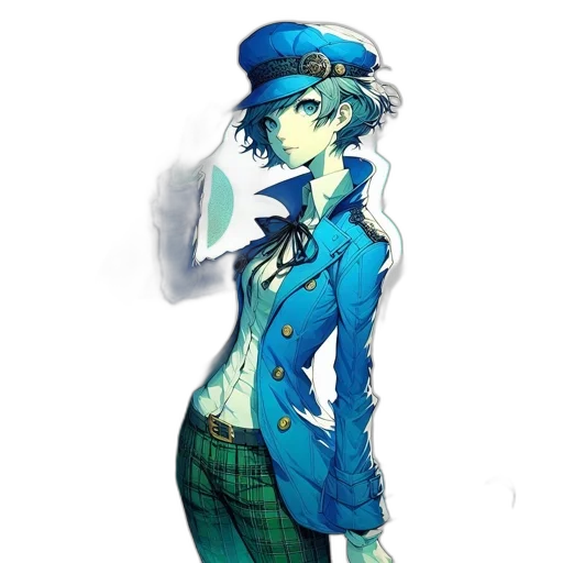 staff, hat, jacket, dress, concept art, watercolor, pixel art, anime transparent PNG cut-out