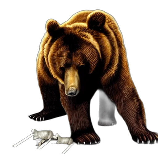 animal, concept art, photorealistic, bear transparent PNG cut-out