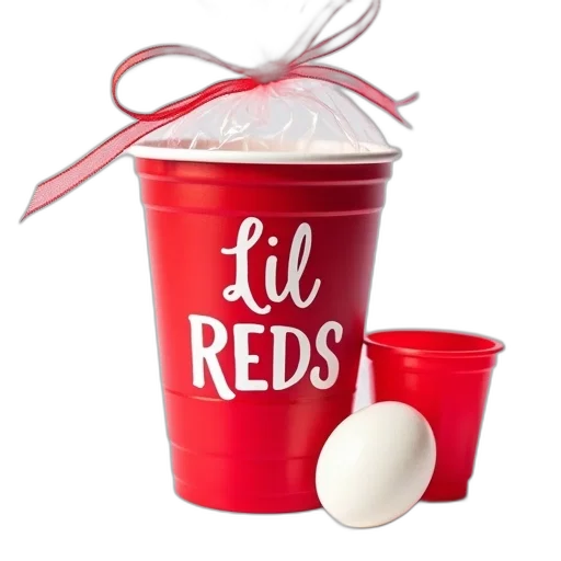 red, solo, cup, white, rim, words, lil, reds transparent PNG cut-out