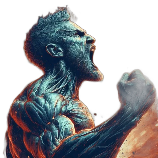 creature, animal, face, concept art, fantasy art, comic book art, photorealistic, fire transparent PNG cut-out