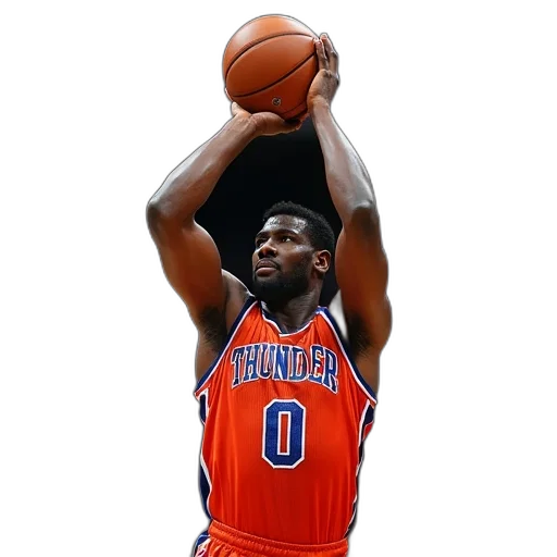 thunder, guard, serge, williams, holding, basketball transparent PNG cut-out