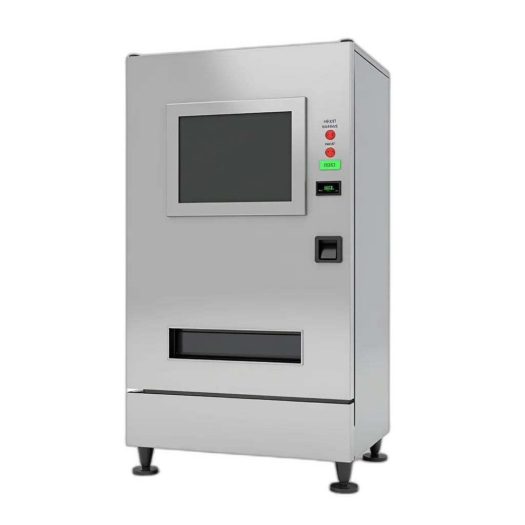 robot, 3d render, photorealistic, concept art, modern, stainless, steel, vending transparent PNG cut-out